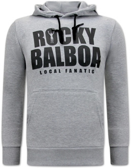 Local Fanatic Rocky balboa hoodie Grijs - XL
