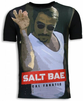 Local Fanatic Salt Bae - Digital Rhinestone T-shirt - Zwart - Maten: XL