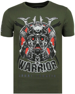 Local Fanatic Savage Samurai - Print T shirt Heren - 6327G - Groen - Maten: L