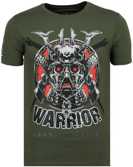 Local Fanatic Savage Samurai - Print T shirt Heren - 6327G - Groen - Maten: M