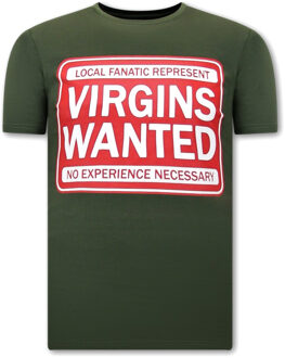 Local Fanatic Shirt met print virgins wanted Groen - L
