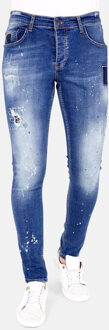Local Fanatic Slim fit jeans verfspatten 1035 Blauw - 32