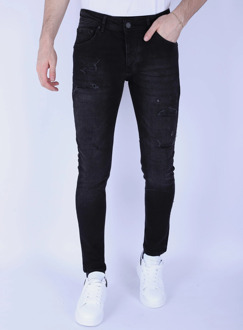 Local Fanatic Slimfit jeans met stretch met gaten Zwart - 29