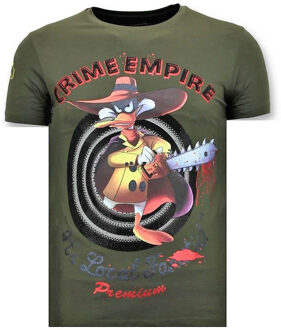 Local Fanatic Stoere Heren T-shirt - Crime Empire - Groen - Maten: XL