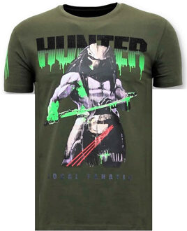 Local Fanatic Stoere Heren T-shirt - Predator Hunter - Groen - Maten: S