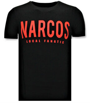 Local Fanatic Stoere T-shirt Heren - Narcos Pablo Escobar - Zwart - Maten: L