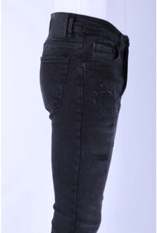 Local Fanatic Stone washing slim fit jeans met stretch 1105 - maat 33 Zwart