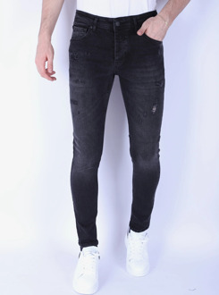 Local Fanatic Stone washing slim fit jeans met stretch 1105 Zwart - 29