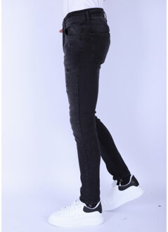 Local Fanatic Stone washing slim fit jeans met stretch 1105 Zwart - 36