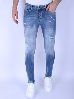 Local Fanatic Stonewashed slim fit jeans met stretch 1098 Blauw - 30