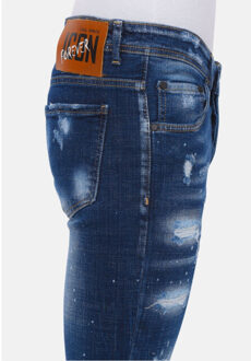 Local Fanatic Stretch denim h paint splash slim fit Wit - 38