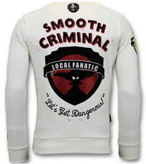 Local Fanatic Sweater crime empire - maat S Wit