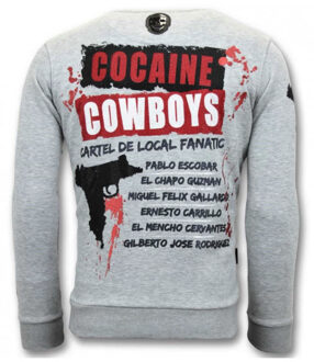 Local Fanatic Sweater los jefes de narcos - maat M Grijs
