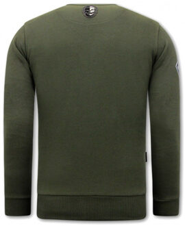Local Fanatic Sweater met print conor notorious - maat M Groen