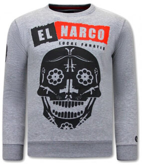 Local Fanatic Sweater met print el narco - maat S Grijs
