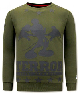 Local Fanatic Sweater met print terror mouse Groen - XL