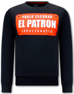 Local Fanatic Sweater pablo escobar el patrom - maat S Zwart
