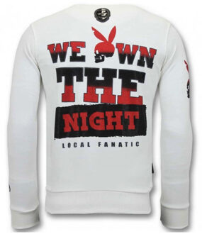 Local Fanatic Sweater the playtoy mansion - maat L Wit