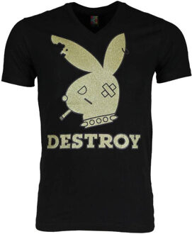 Local Fanatic T-shirt - Destroy - Zwart - Maat: XL