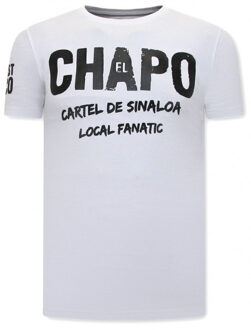 Local Fanatic T-shirt el chapo cartel de sinaloa - maat L Wit