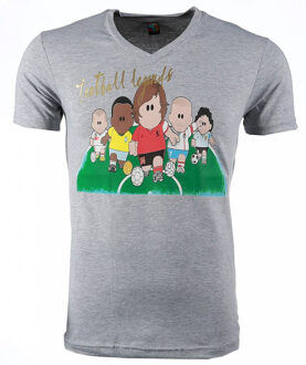 Local Fanatic T-shirt - Football Legends Print - Grijs - Maat: XL