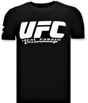 Local Fanatic T-shirt Heren - UFC Championship Print - Zwart - Maten: XL