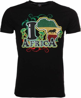 Local Fanatic T-shirt I Love Africa - Zwart - Maat XXL