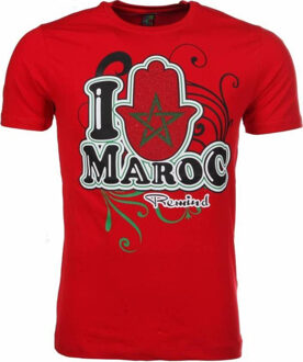 Local Fanatic T-shirt I Love Maroc - Rood - Maat XL