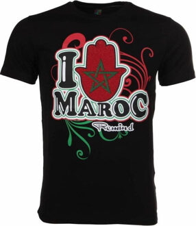 Local Fanatic T-shirt I Love Maroc - Zwart - Maat XXL