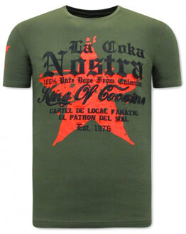 Local Fanatic T-shirt king of cocaines la coka nostra - maat XL Groen