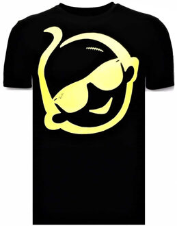 Local Fanatic T-shirt Mannen Met Print - Zwitsal Met Sunglass - Zwart - Maten: XL