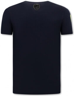 Local Fanatic T-shirt met opdruk mma fighter - maat S Blauw