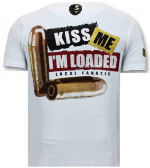 Local Fanatic T-shirt met opdruk trust no bitch Wit - XL