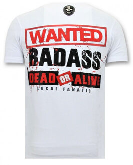 Local Fanatic T-shirt met print bloody chucky angry Wit - L