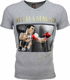 Local Fanatic T-shirt muhammad ali glossy print Grijs - XS