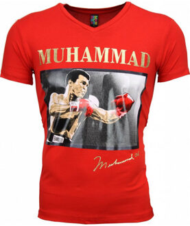 Local Fanatic T-shirt muhammad ali glossy print - maat XXL Rood