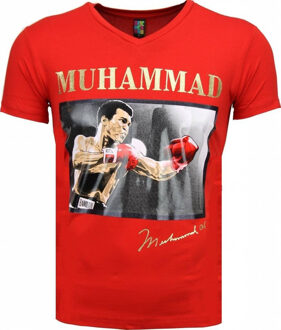 Local Fanatic T-shirt - Muhammad Ali Glossy Print - Rood - Maten: L