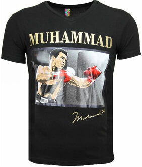 Local Fanatic T-shirt muhammad ali glossy print Zwart - XL