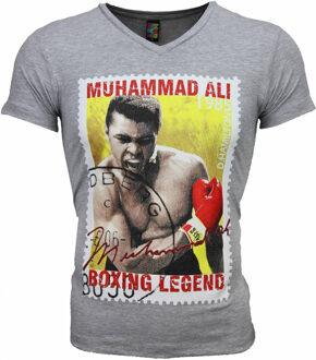Local Fanatic T-shirt - Muhammad Ali Zegel Print - Grijs - Maten: M