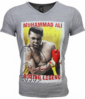 Local Fanatic T-shirt muhammad ali zegel print Grijs - XS