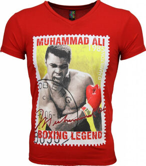 Local Fanatic T-shirt - Muhammad Ali Zegel Print - Rood - Maten: XL