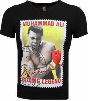 Local Fanatic T-shirt - Muhammad Ali Zegel Print - Zwart - Maten: S