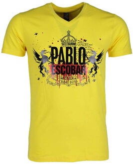 Local Fanatic T-shirt - Pablo Escobar Crime Boss - Geel - Maat: XS