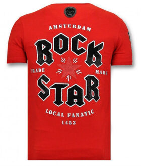 Local Fanatic T-shirt rock my world cat Rood - XL