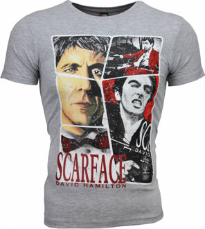 Local Fanatic T-shirt - Scarface Frame Print - Grijs - Maten: XXL