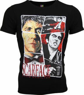 Local Fanatic T-shirt - Scarface Frame Print - Zwart - Maten: XL