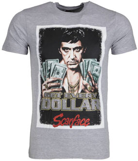Local Fanatic T-shirt - Scarface Get Every Dollar - Grijs - Maat: XL