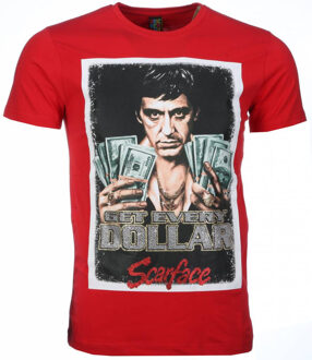 Local Fanatic T-shirt scarface get every dollar print Rood - XS