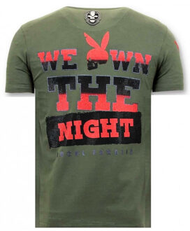 Local Fanatic T-shirt the playtoy mansion - maat M Groen