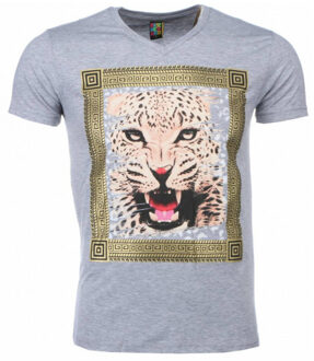 Local Fanatic T-shirt tijger print - maat L Grijs
